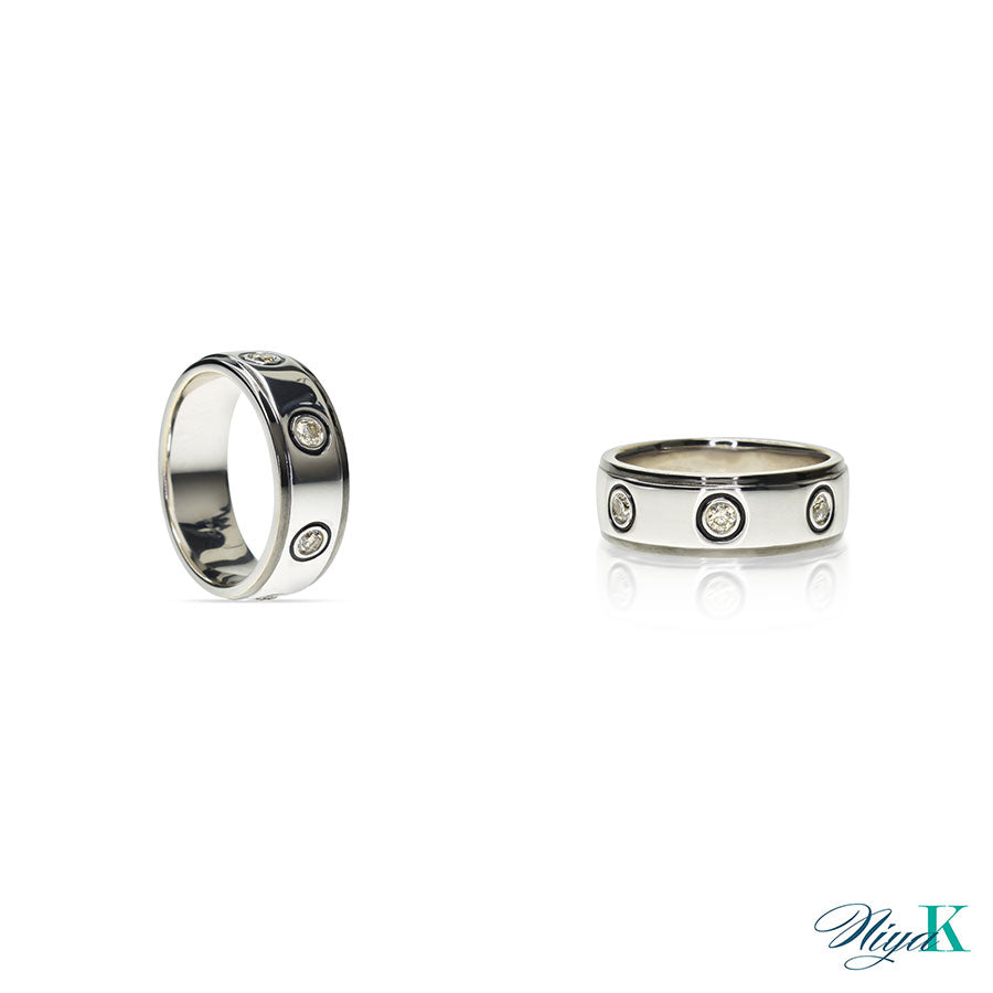 Diamond and Enamel Mens Band