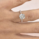 Cushion Cut Diamond Ring with Pave Band