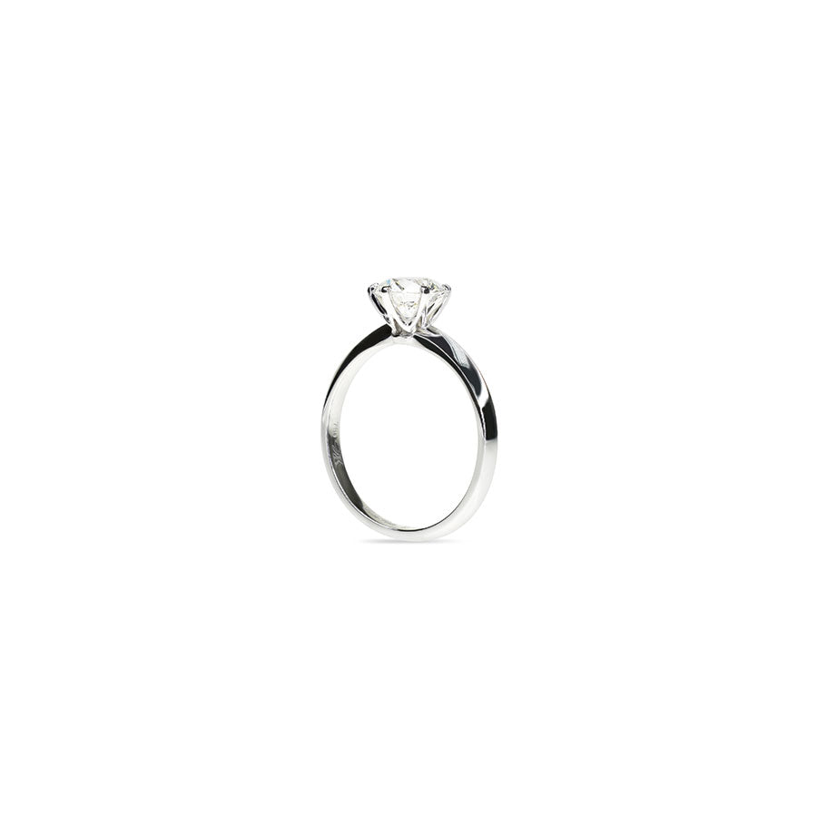 Classic Round Diamond Ring with a Knife Edge
