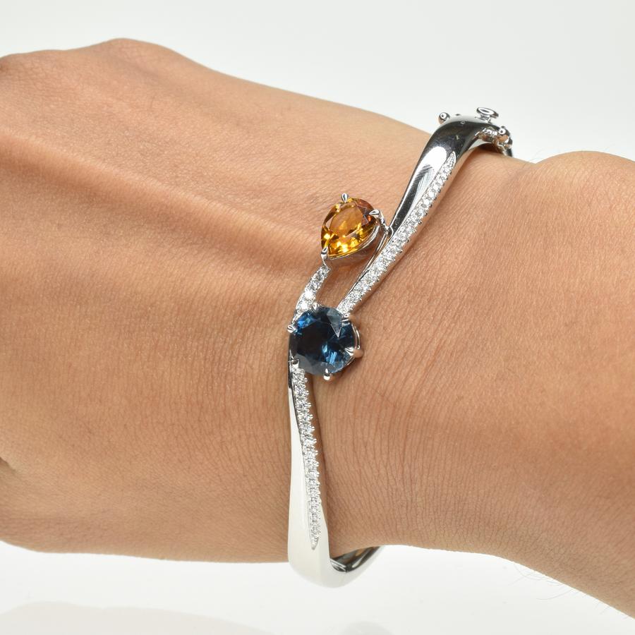 Topaz & Citrine Swirl Bangle