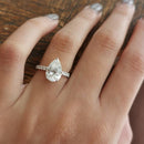 2ct Pear Shaped Diamond Ring with Diamond Band