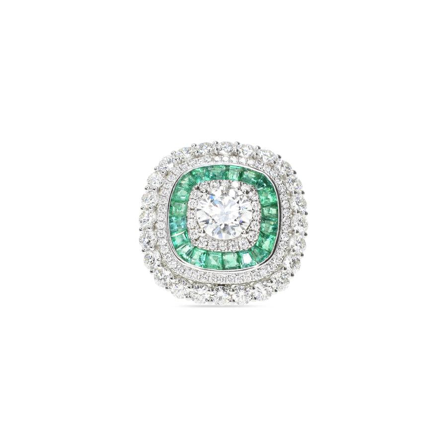 Emerald & Diamond Cocktail Ring