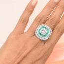 Emerald & Diamond Cocktail Ring