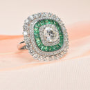 Emerald & Diamond Cocktail Ring