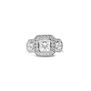 Vintage Style Princess Cut Trilogy Ring