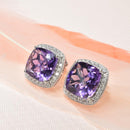 Cushion Cut Amethyst with Diamond Halo