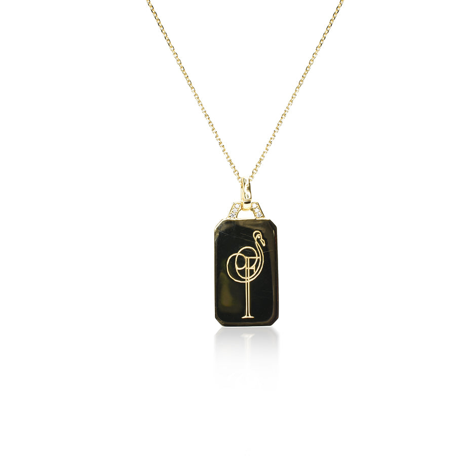 Dogtag Box Pave Pendant