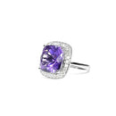 Cushion Cut Amethyst with Diamond Halo