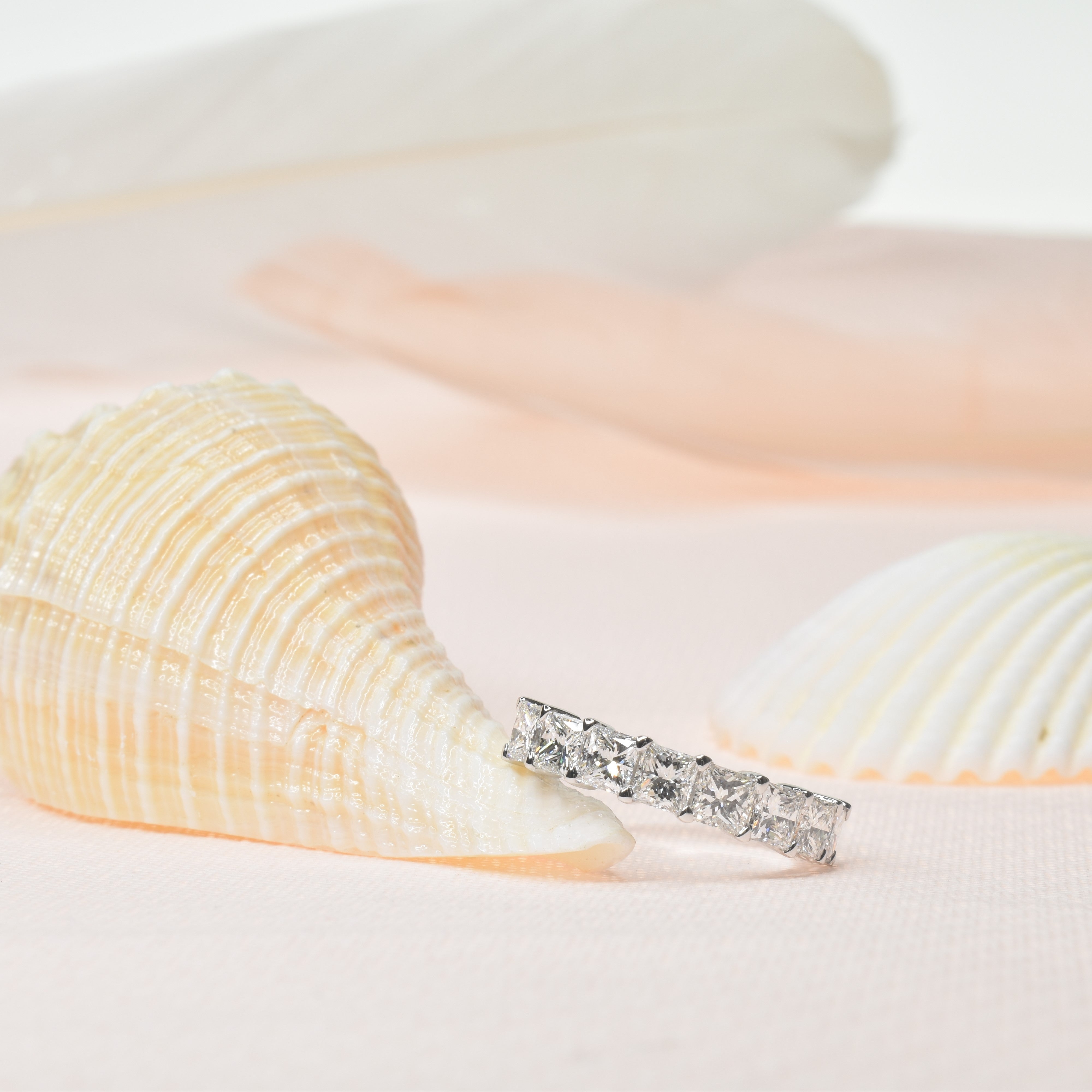 Princess Cut Half Eternity Band