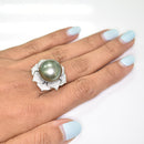 Tahitian Pearl Flower Ring