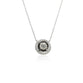 Solitaire Necklace with Black and White Halo