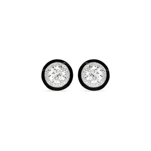 Diamond Earrings with Enamel