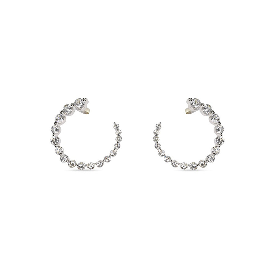 Graduated Swirl Front & Back Hoop Earrings