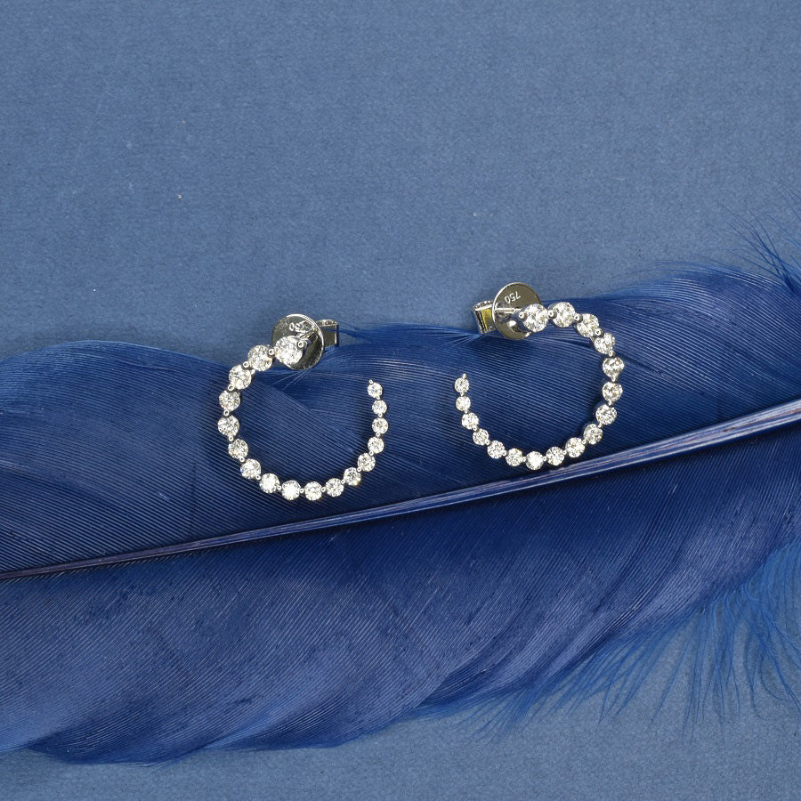 Graduated Swirl Front & Back Hoop Earrings