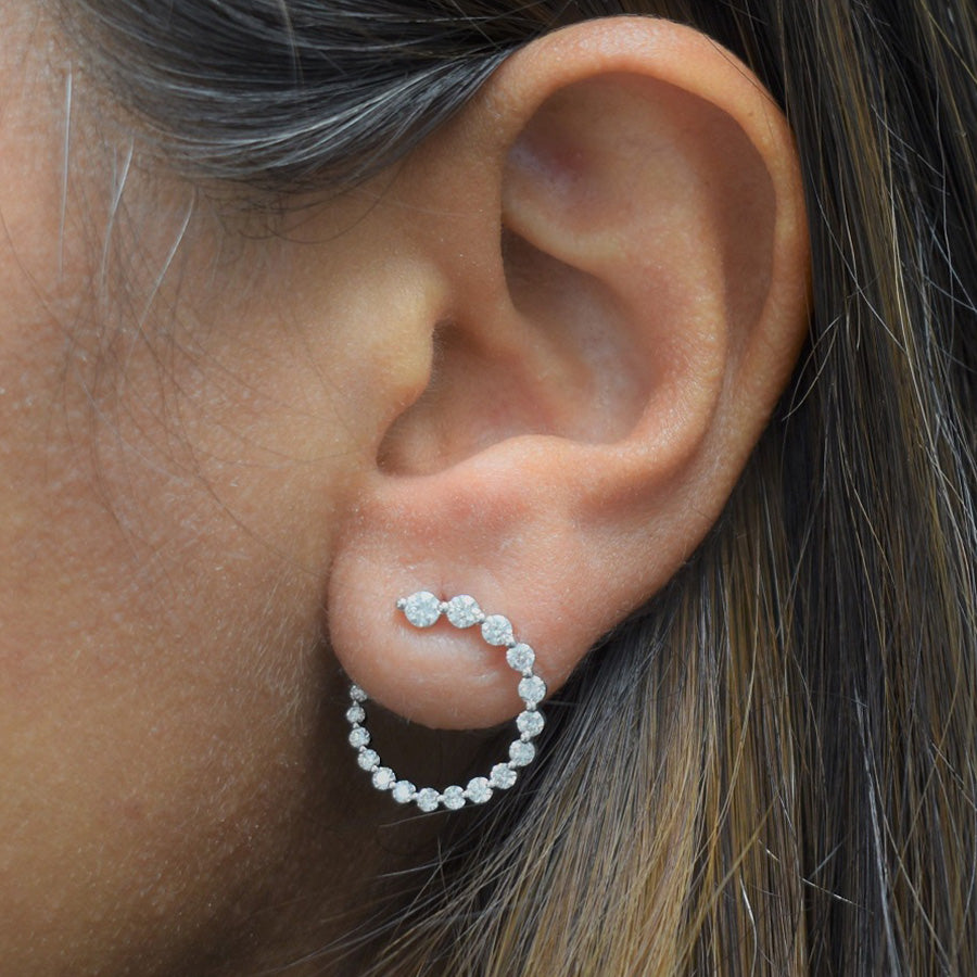 Graduated Swirl Front & Back Hoop Earrings