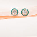 Diamond Earrings with Enamel