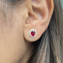 Ruby Halo Earrings