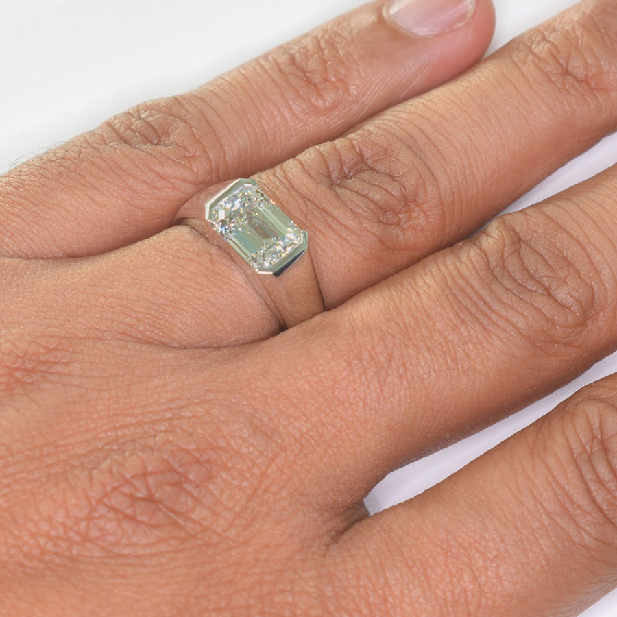 Emerald Cut Diamond Mens