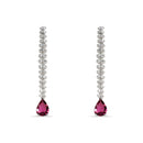 Dangling Diamond Earrings with Pink Tourmaline