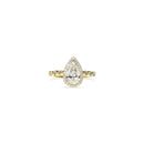 Pear Diamond Ring with Delicate Halo