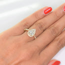 Pear Diamond Ring with Delicate Halo