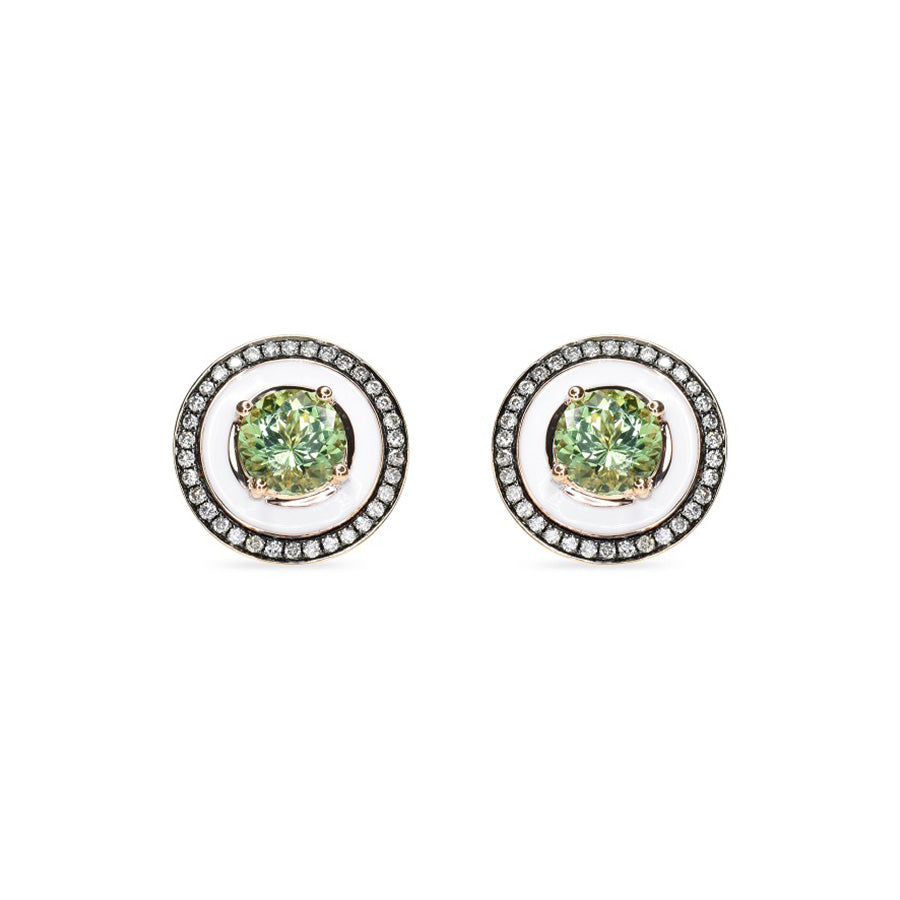 Tourmaline Earrings with Enamel