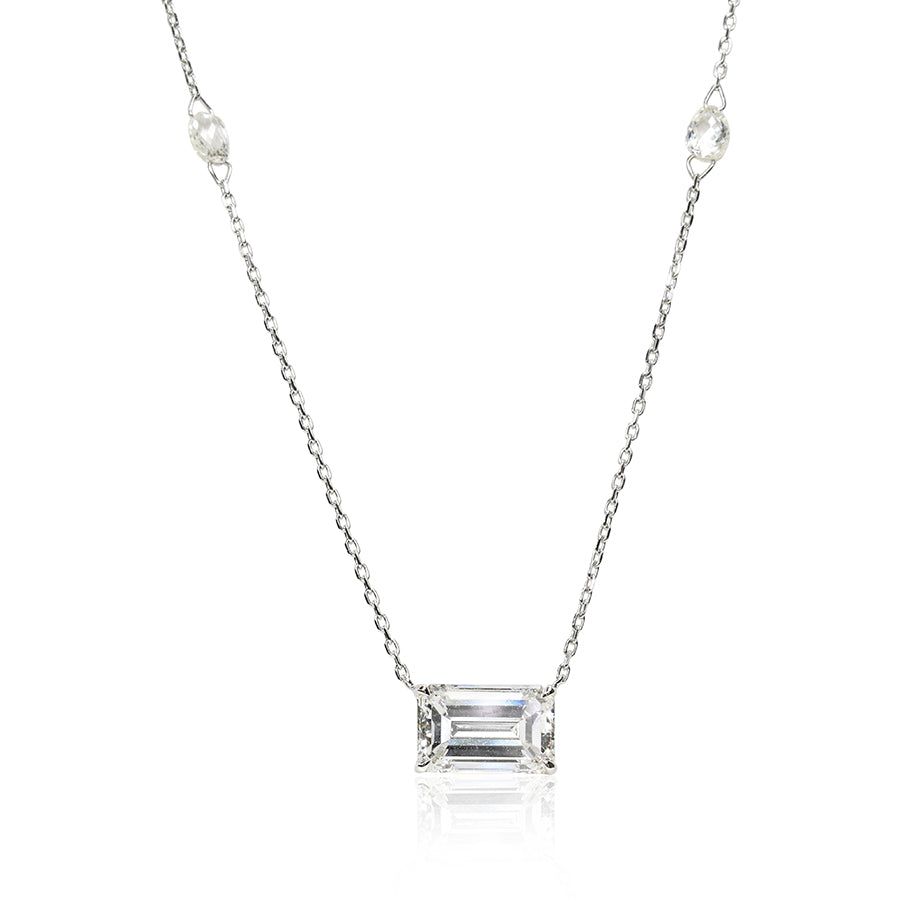 Emerald Cut Diamond Necklace