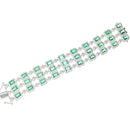 Multi Layered Emerald Diamond Bracelet