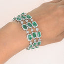 Multi Layered Emerald Diamond Bracelet