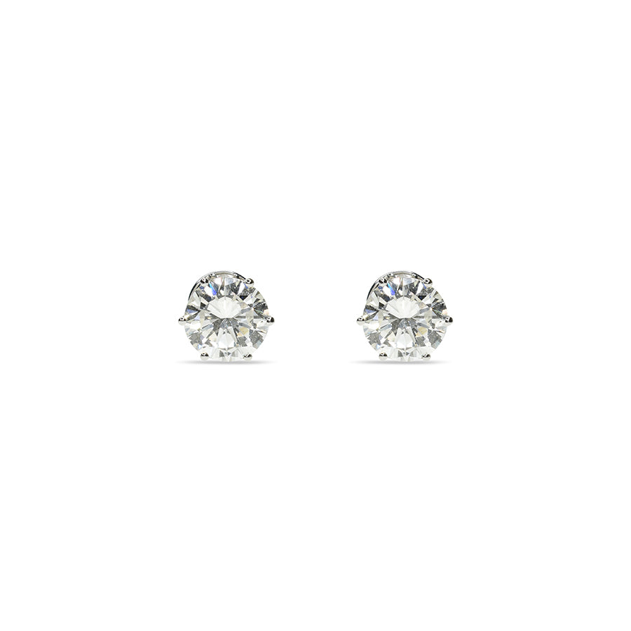 3ct Round Brilliant Solitaire Earrings