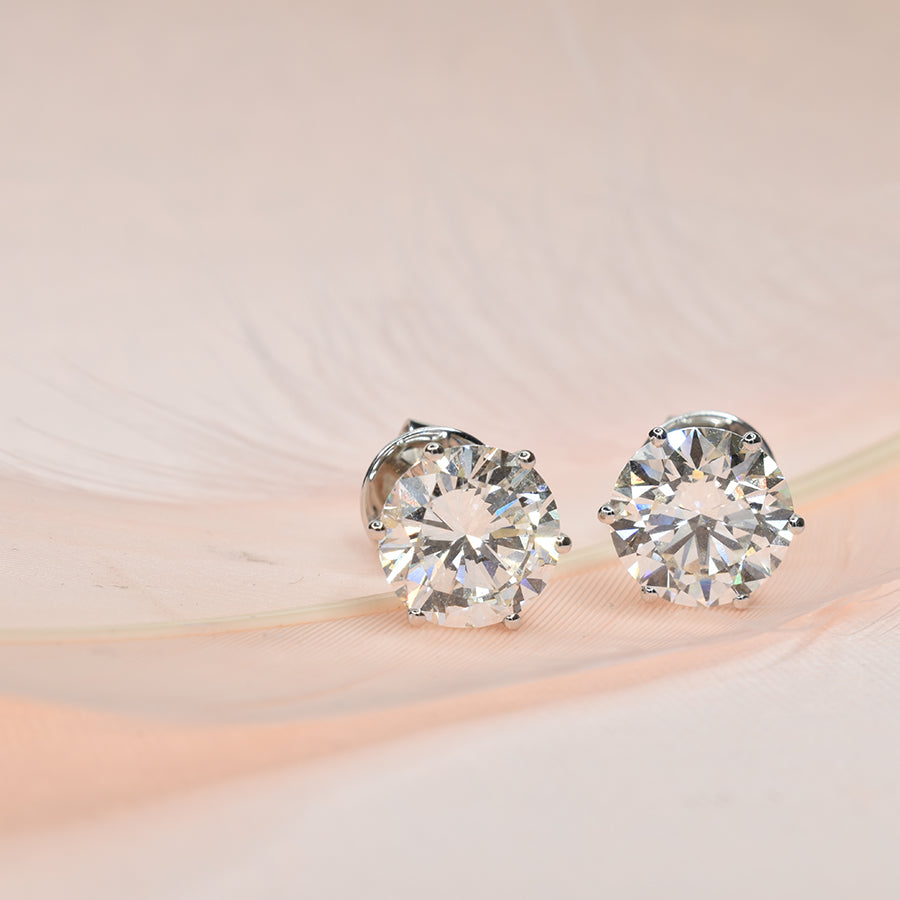 3ct Round Brilliant Solitaire Earrings