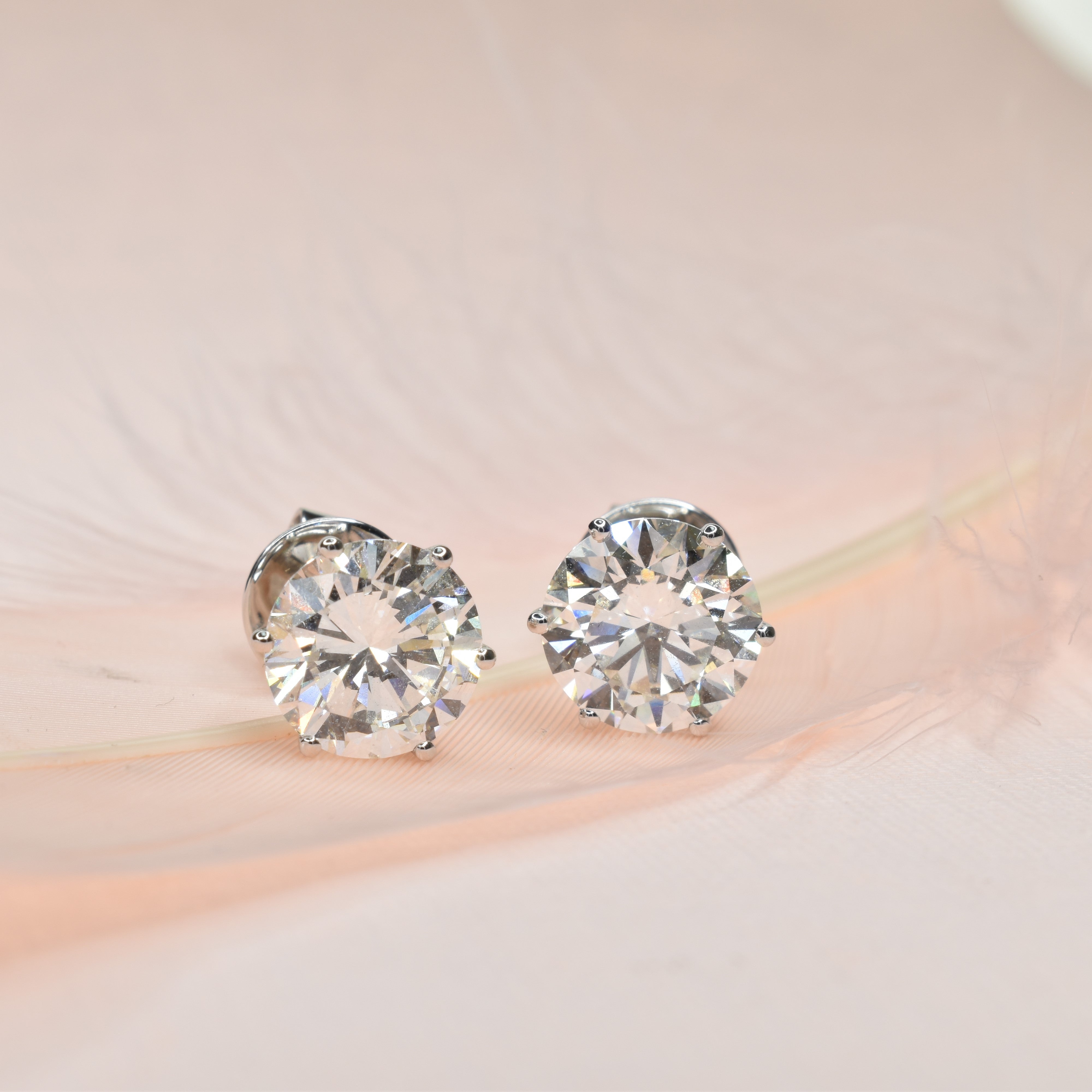 5ct Lab Grown Diamond Earrings with 6 Prongs