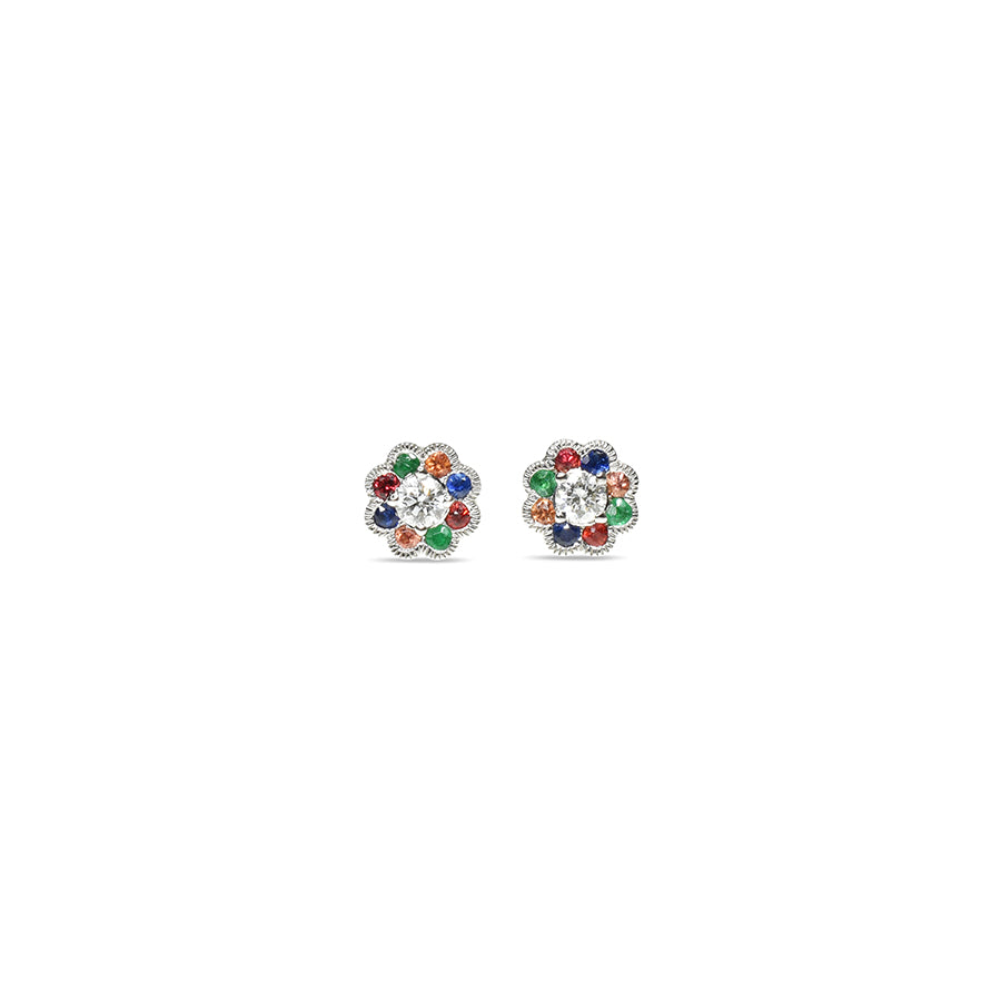 Gemstone Floral Baby Studs