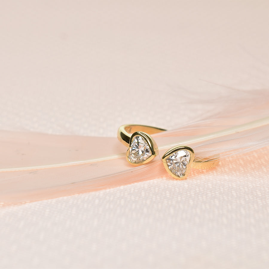 Double Heart Diamond Ring