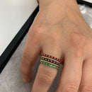 Gemstone Rings with Shared Prongs
