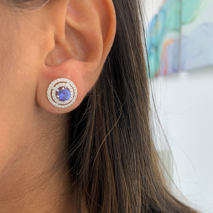 Diamond and Tanzanite Earrings