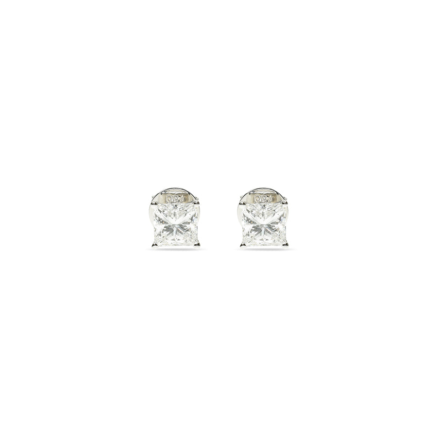 Princess Cut Solitaire Earrings