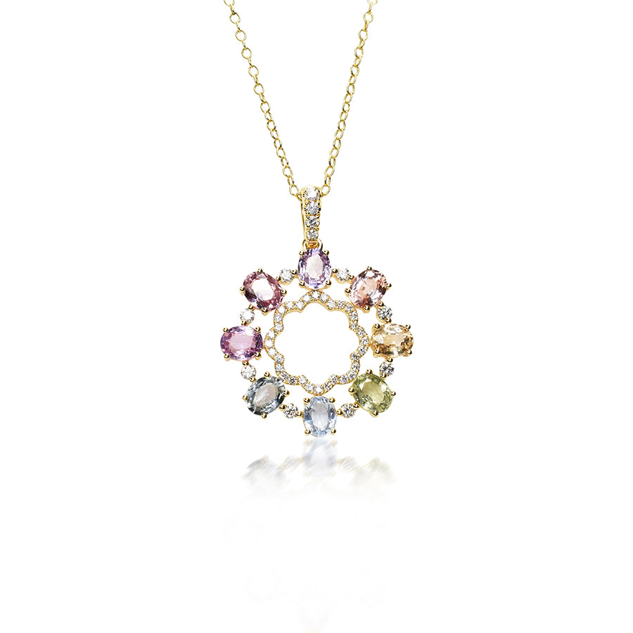 Multi Coloured Sapphire Pendant