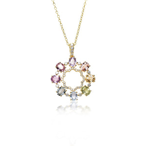 Multi Coloured Sapphire Pendant