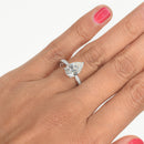 Pear Shaped Ring with Diamond Band