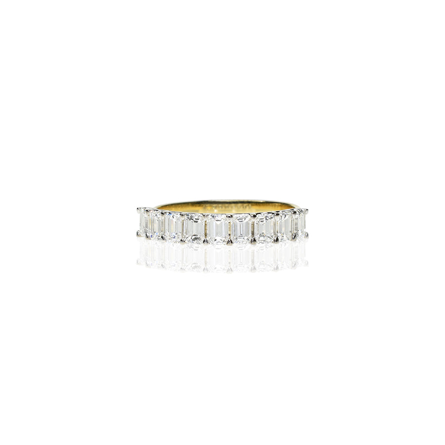 Emerald Cut Diamond Half Eternity Band with 0.15ct