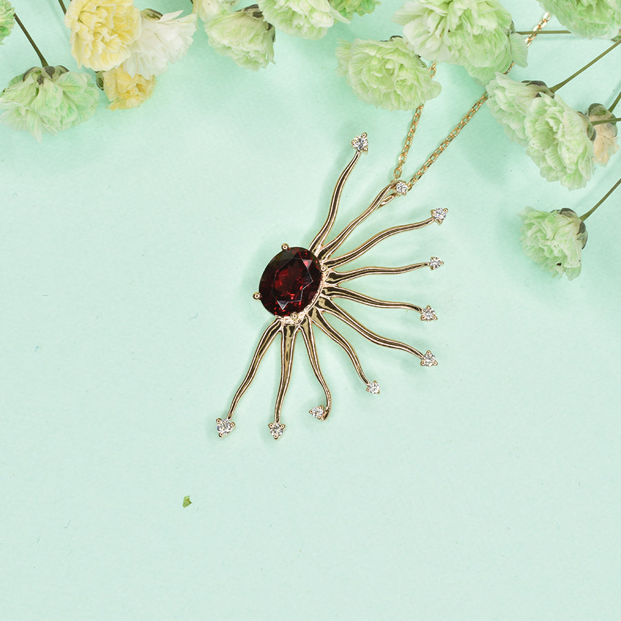 Garnet Sun Pendant