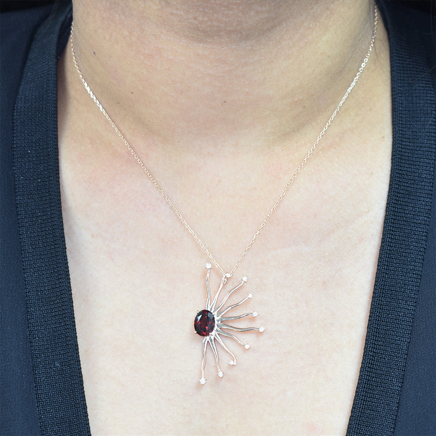 Garnet Sun Pendant