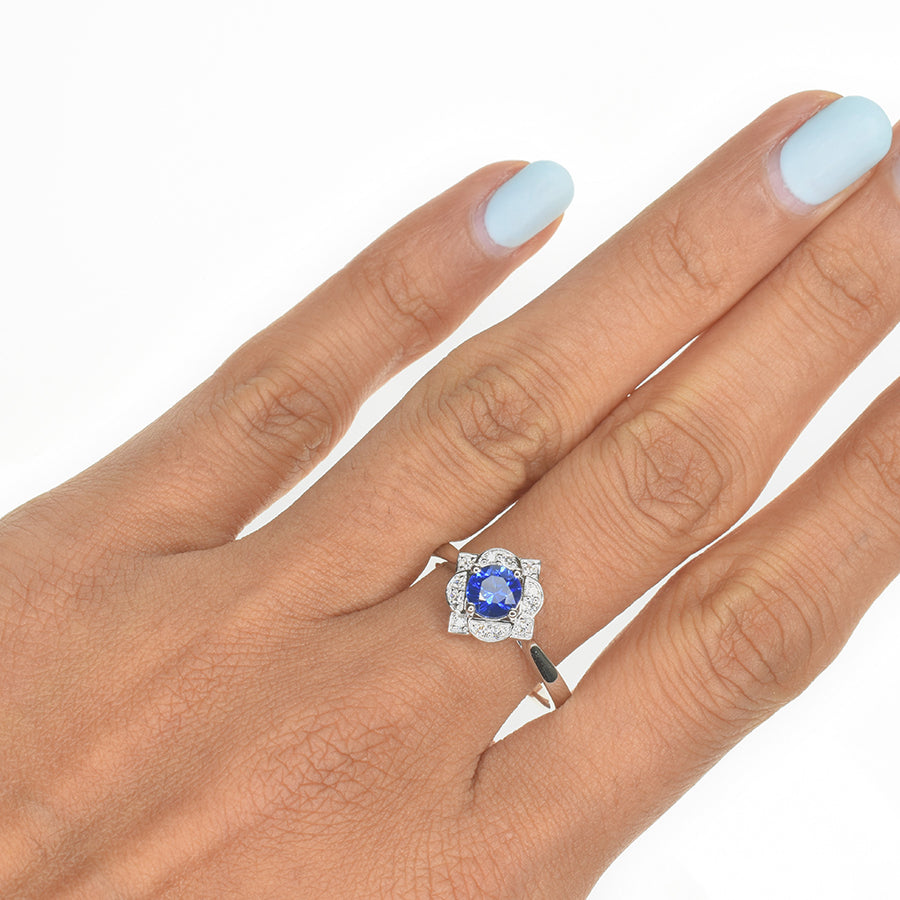 Sapphire Clover Ring