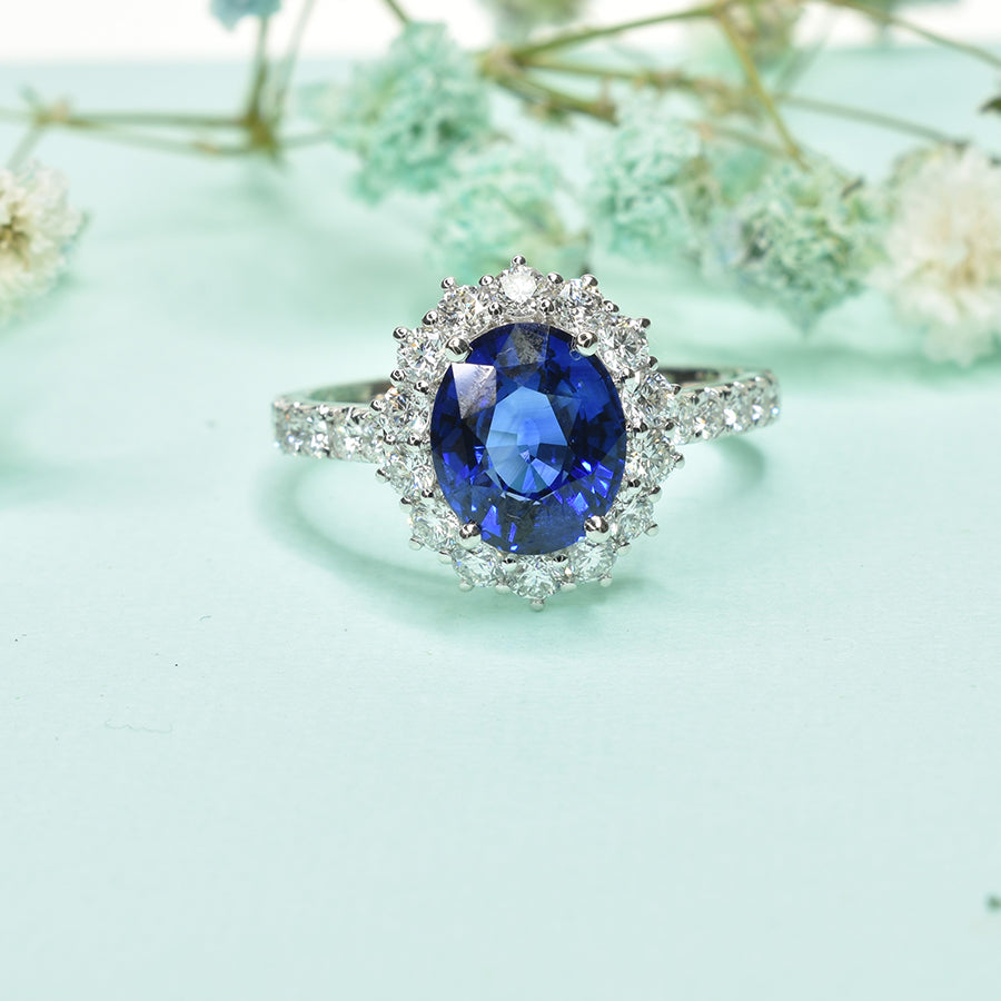 Sapphire Halo Ring