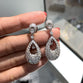 Dangling Pear Shape Diamond Earrings