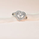 Heart Diamond Halo Pave Ring