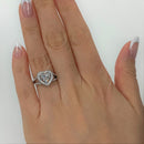 Heart Diamond Halo Pave Ring