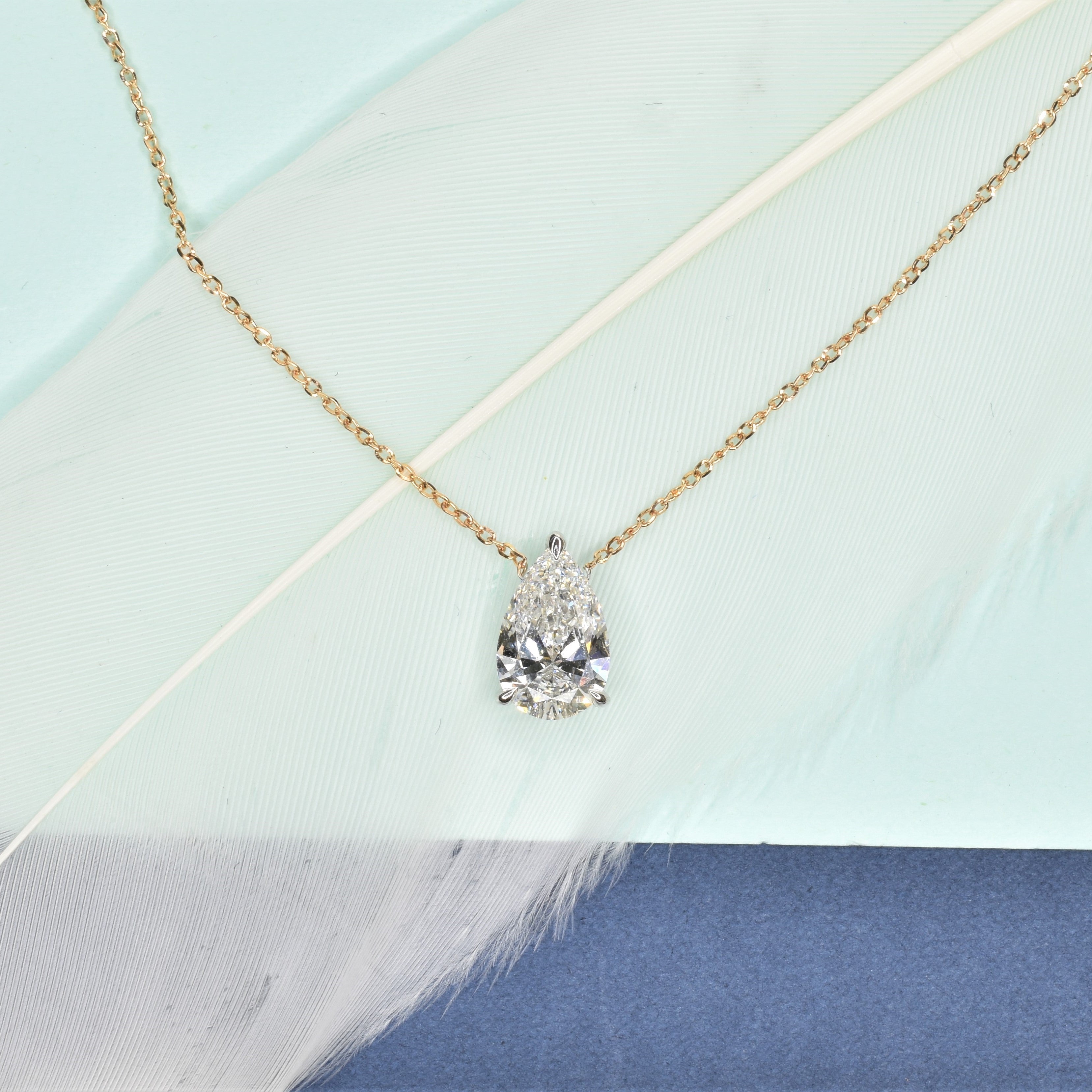 Lab Grown Diamond Necklace with 1.5ct Pear Shape Diamond