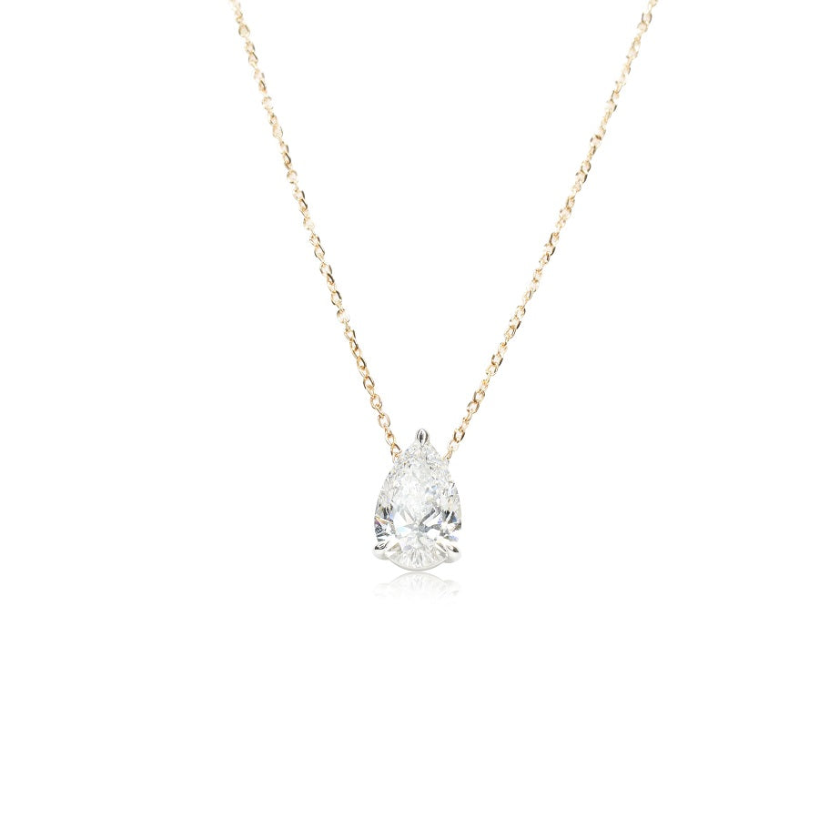 Lab Grown Diamond Necklace with 1.5ct Pear Shape Diamond